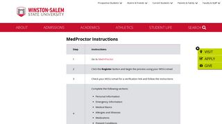 MedProctor Instructions - Winston-Salem State University