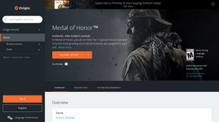 Medal of Honor™ for PC | Origin