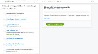 Sunglass Hut - Store Operations Manager (Customer ... - ZipRecruiter