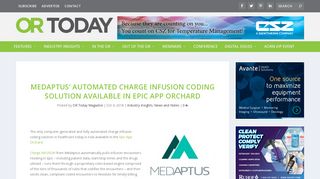 MedAptus' Automated Charge Infusion Coding Solution Available in ...