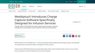 MedAptus® Introduces Charge Capture Software Specifically ...