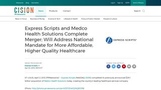Express Scripts and Medco Health Solutions Complete Merger; Will ...