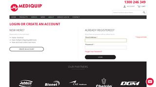 Online Store Log In - Mediquip