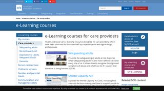 e-Learning courses for care providers - SCIE