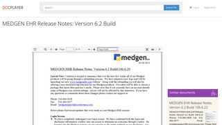MEDGEN EHR Release Notes: Version 6.2 Build - PDF - DocPlayer.net