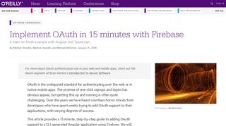Implement OAuth in 15 minutes with Firebase - O'Reilly Media