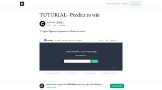 TUTORIAL- Predict to win – Coinchase – Medium