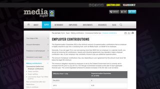 Employer contributions | Media Super