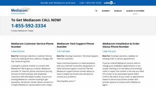 Mediacom Phone Number (1-855-855-4540 ) & Contact Info | CableTV ...