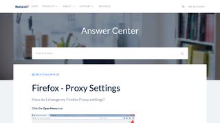 Firefox - Proxy Settings - Answer Center - Service