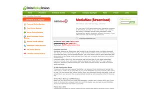 MediaMax (Streamload) - Online Backup Company Profile