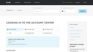 Logging in to the Account Center - Media Temple
