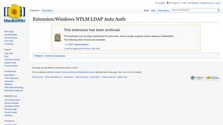 Extension:Windows NTLM LDAP Auto Auth - MediaWiki