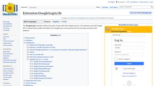 Extension:GoogleLogin/de - MediaWiki