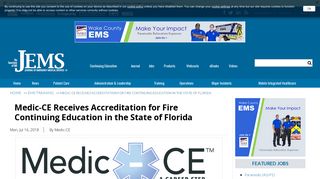 Medic-CE Receives Accreditation for Fire Continuing Education in the ...