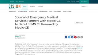 Journal of Emergency Medical Services Partners with Medic-CE to ...