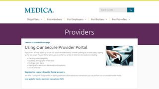 Medica | About Our Secure Provider Portal
