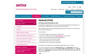 Medicaid (STAR) | Aetna Better Health of Texas
