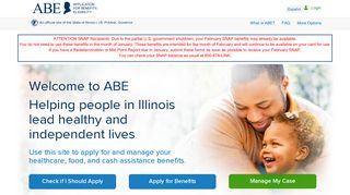 Illinois.gov - IL Application for Benefits Eligibility (ABE) ABE Home Page
