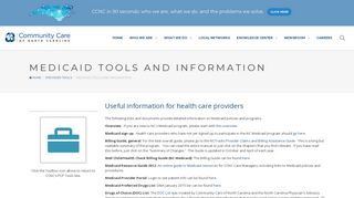 Medicaid Tools and Information | Community Care of North Carolina