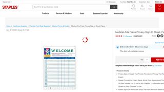 Medical Arts Press Privacy Sign-In Sheet, Figure | Staples