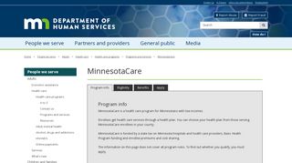 MinnesotaCare / Minnesota Department of Human Services