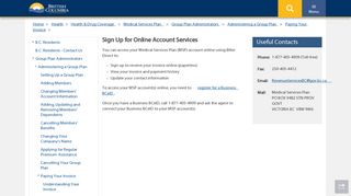 Sign Up for Online Account Services - Province of British Columbia