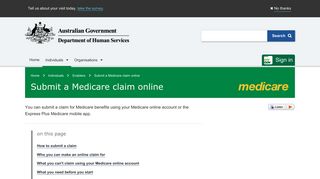 Submit a Medicare claim online - Australian Government Department ...