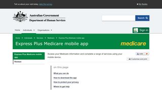Express Plus Medicare mobile app - Australian Government ...