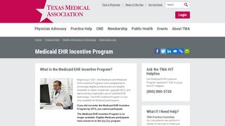 Medicaid EHR Incentive Program - Texas Medical Association