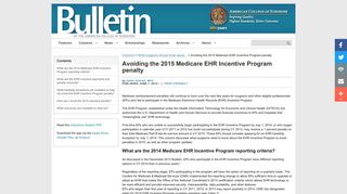Avoiding the 2015 Medicare EHR Incentive Program penalty | The ...