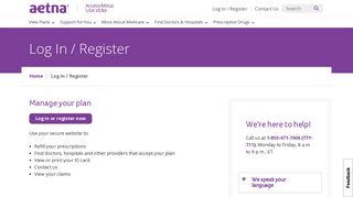 Log In / Register | Aetna Medicare