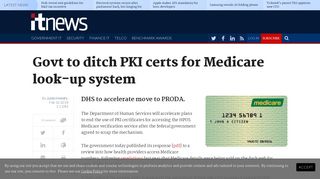 Govt to ditch PKI certs for Medicare look-up system - Security ... - iTnews