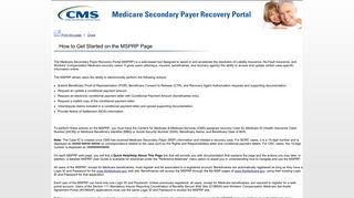 How to Get Started on the MSPRP Page - COB - HHS.gov
