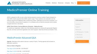 MedicsPremier Online Training - Advanced Data Systems