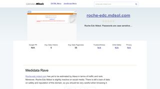 Roche-edc.mdsol.com website. Medidata Rave.