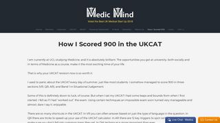 How I Scored 900 with UKCAT Tutors & Medify - Medic Mind