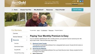 MediGold Payment Options
