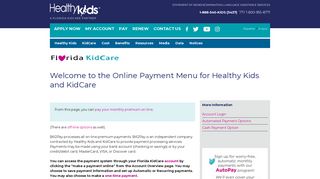 Healthy Kids: Payment Information