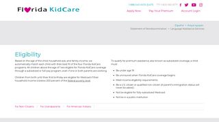 View eligibility information - Florida KidCare | Offering health ...