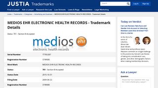 MEDIOS EHR ELECTRONIC HEALTH RECORDS Trademark of IOS ...