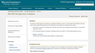 Evaluations - SOC-OFE Site Supervisors - Academic Guides at ...