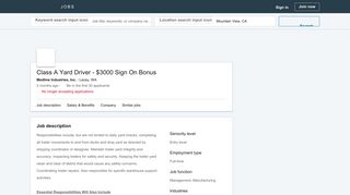 Medline Industries hiring Class A Yard Driver - $3000 Sign On Bonus ...