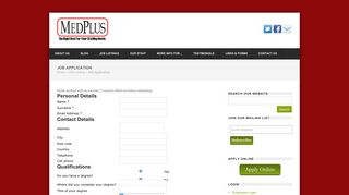 Job Application | Medplus Staffing