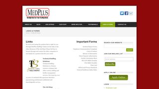 Links & Forms | Medplus Staffing
