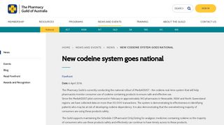 New codeine system goes national - Pharmacy Guild of Australia