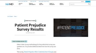 Patient Prejudice Survey Results - WebMD