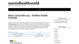 https://epaystubs.org – MedStar Health Paystubs - mentalhealthworld