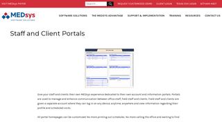 Staff and Client Portals - MEDsys Software Solutions