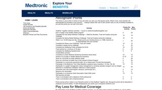 Recognize! Points - Medtronic Benefits